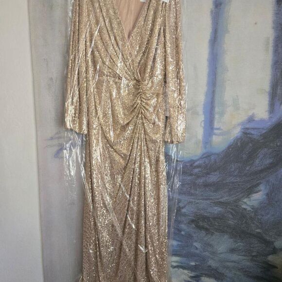 Betsy-adam Women's Gold Dress - Picture 3 of 4